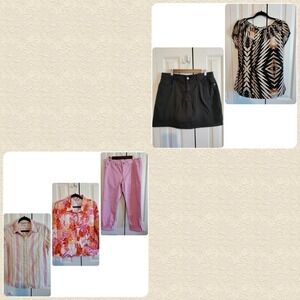 Woman lot tops and bottoms bundle Size 14 Lg 5 items
